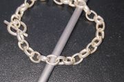 Sterling silver 925 chain links toggle bracelet, 17 g, L -  18 cm