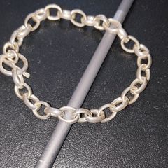 Sterling silver 925 chain links toggle bracelet, 17 g, L -  18 cm