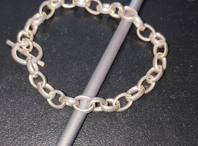 Sterling silver 925 chain links toggle bracelet, 17 g, L -  18 cm