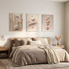 3 framed printed canvas 45x65cm