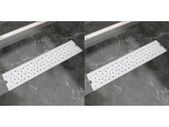 Linear Shower Drain 2 pcs Bubble 530x140 mm Stainless Steel