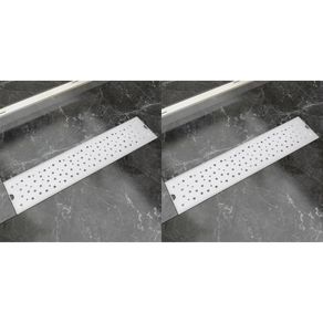 Linear Shower Drain 2 pcs Bubble 530x140 mm Stainless Steel