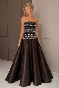 Brown luxurious evening dress