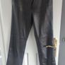 chocolate brown real leather trousers Image 4