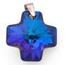 Vintage 925 Sterling Silver Blue Aurora Borelis Cross Pendant Image 3