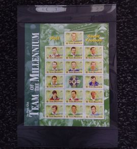 Ireland Mint Stamps : GAA Football " Team of The Millennium " Commemorative Sheet - 1999 , MNH