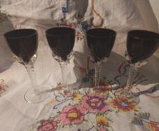Four Cranberry/ Ruby Liquer Glasses
