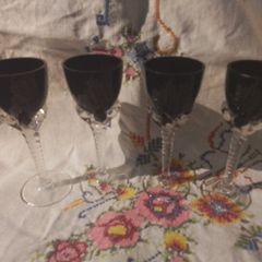 Four Cranberry/ Ruby Liquer Glasses