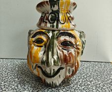 Vintage Barn Pottery Man's Head flour jar from Devon Pottery 1950s