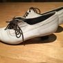 White Brogue Shoes with Heel Image 3