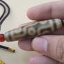 Vintage 9 Eyes Himalayan Tibetan Agate Dzi Bead Amulet Pendant Necklace Image 6