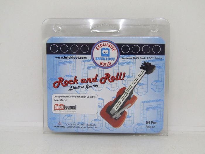 Lego Brick Loot Exclusive Custom Printed Electric Guitar 54 pcs Exclusive RARE AND HARD TO FIND