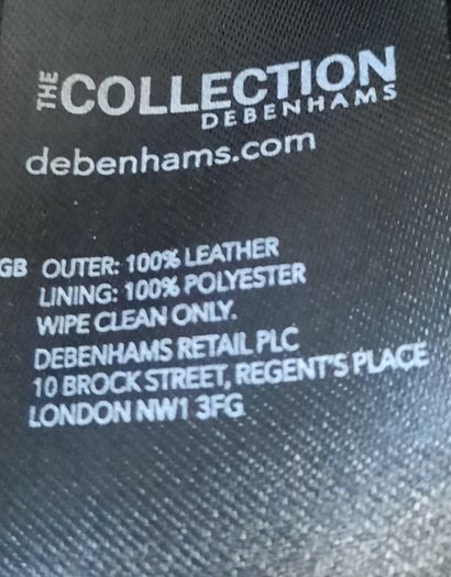 Debenhams genuine black leather handbag in very good condition see last three photos for exact measurements and condition etc FREE TRACKED POSTAGE INCLUDED