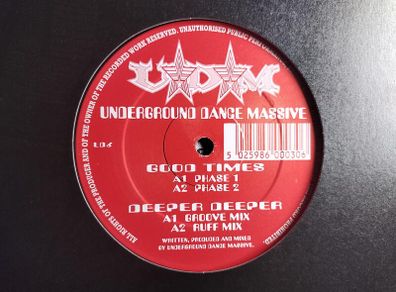 Underground Dance Massive - Good Times + Deeper Deeper - Labello Blanco Dance Records - Super SCARCE 90s DEEP House GEM!