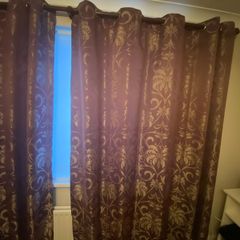 Purple & grey curtains 90x90 (+ cushions)