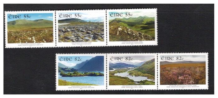 2011 Ireland National Parks of Ireland (Ballycroy, The Burren, Connemara, Gleneagh, Killarney & Wicklow Mountains) Commemorative Stamps Mint Never Hinged (MNH)