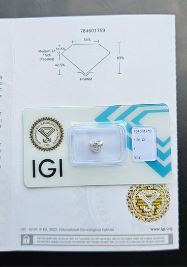 1Ct Heart Shaped Diamond.