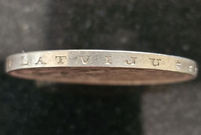 1929 Latvia  5 Lati Silver coin