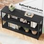 Console Table, Modern Entryway Tables for Hallway Living Room, Industrial Sofa Table Behind Couch, Farmhouse Wooden Metal Entry Tables for Foyer with 3-Tier Storage Shelves, Black Oak, 140cm Image 3