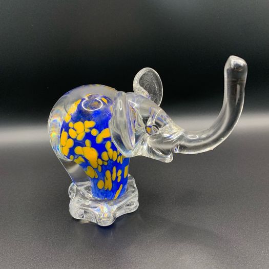 Vintage Murano Style Art Glass Elephant Paperweight