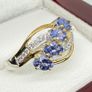 Tanzanite & White Zircon 4-Stone Ring Image 8
