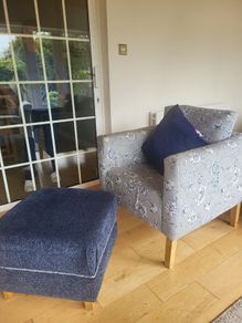 Armchair and foot stool
