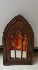 Gothic Style Wooden Wall Mirror