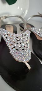MAGRIT leather silver tone jewelled sandals Sz 39 (Fit 6-6.5 UK) Rrp 220 (New)
