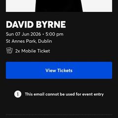 2 x David Byrne Tickets St Ann's Park
