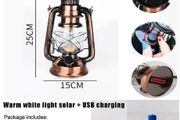 Solar USB Charging Vintage Camping Lantern Light