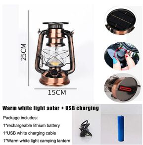 Solar USB Charging Vintage Camping Lantern Light