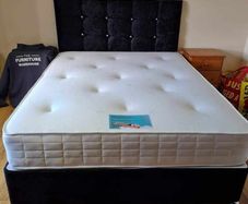 king size 5ft Divan beds, tufted memory foam mattress, and storage drawers in stock