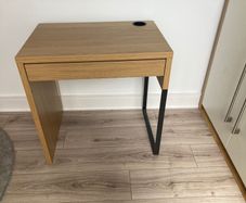 Modern Wooden Desk with Large Drawer & Cable Management - Like New