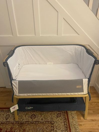 Tutti Bambini Oak Navy Beside Crib/Cot