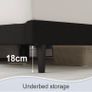 Small Double Bed Frame, Black, Upholstered Wooden Slat Bed Frame with Headboard Image 4