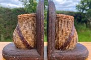 vintage fishing creel book ends