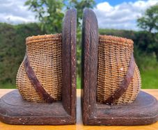 vintage fishing creel book ends