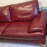 red leather 3 seater sofa Image 2