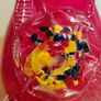 Retro Hand Blown Red Glass Vase Cased in White Cherry Blossom 70's Image 4