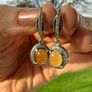 925 Silver Earrings with Amber-Tone Stones Image 3