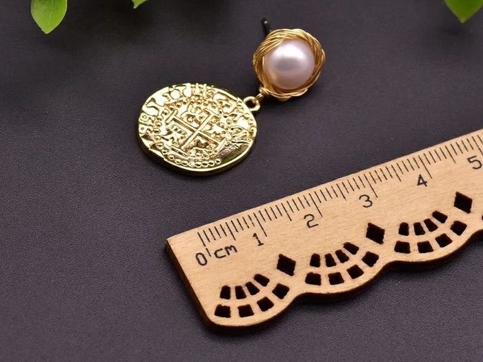 Gold plated Earrings fresh Water Pearl Ethnic Jewelry
