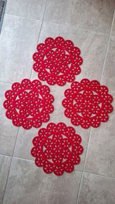 Red Felt Placemats x 4