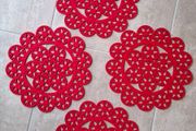 Red Felt Placemats x 4