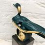 Sculpture Of A Sitting Lady (32cm, 4kg) - Bronze, Marble, Signed Image 7