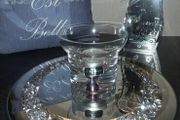 Newgrange Living Crystal Tealight Holder Mirrored Diamante Tray Luxury Decor