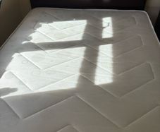 Double bed base, headboard and mattress