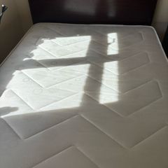 Double bed base, headboard and mattress