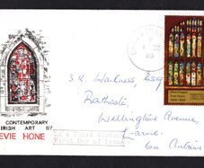1969 Ireland Contemporary Irish Art Stained Glass Church Window by Evie Hone Commemorative Stamp First Day Cover (FDC)