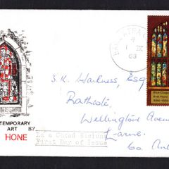1969 Ireland Contemporary Irish Art Stained Glass Church Window by Evie Hone Commemorative Stamp First Day Cover (FDC)