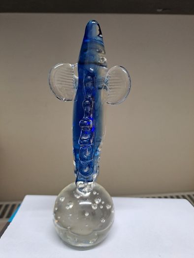 Blue Art Glass Seahorse Ornament